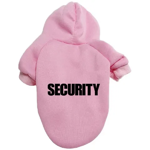 Pet Dog Hoodie Sweatshirt Small Medium Large Dogs Clothes Warm Fleece Security Letter Print Winter Apparel Puppy Costume