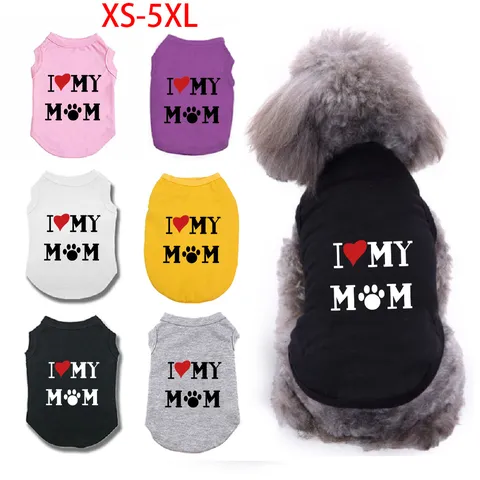 Ademende Katoenen Hondenvest Zomer Huisdier Kleding Hart Pootafdruk Puppy Tanktop Kleding Voor Kleine Honden Huisdierbenodigdheden