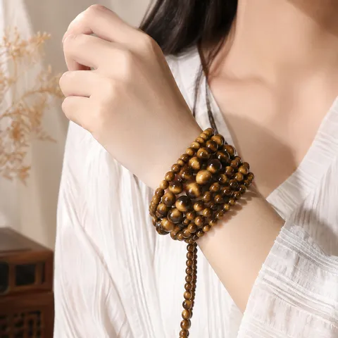 Natural Yellow Tiger's Eye Round Loose Beads For DIY Jewelry Making Bracelet Necklace Semi-Finished Natural Stone Beads
