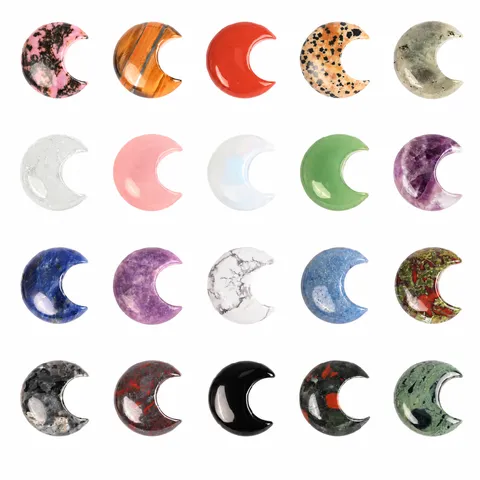 Natural Crystal Crescent Moon Stone Polished Gemstone Mineral For Home Office Flower Pot Decoration Healing Stone Desktop Ornament Gift