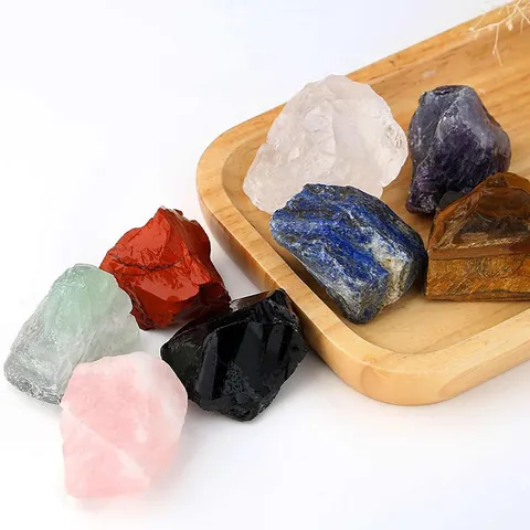 Natural Crystal Raw Stone Aromatherapy Diffuser Stone Amethyst Rose Quartz White Crystal Obsidian Tiger Eye Healing Crystals