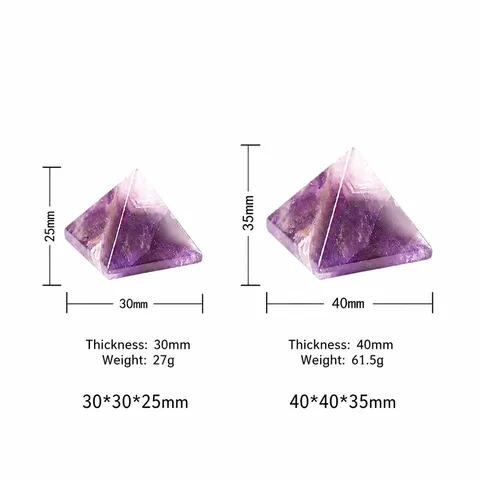 Natural Crystal Pyramid Energy Stone Healing Crystal Decor Amethyst Tiger Eye Rose Quartz Polished Stone Desktop Decoration