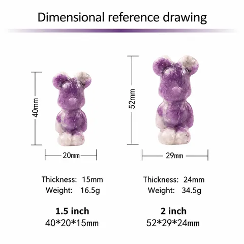Natural Crystal Semi-Precious Stone Hand Carved Bear Figurine Home Office Desktop Decoration Modern Minimalist Animal Sculpture Gift