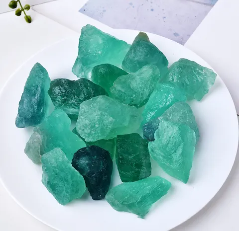Natural Green Fluorite Rough Stones Diffuser Stone Raw Crystal For Home Office Decor Fish Tank Ornament Aromatherapy Stones