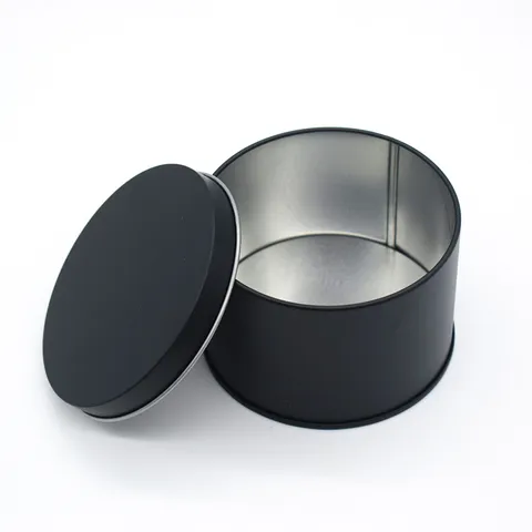 Récipient de Rangement en Métal Fer-blanc Rond Boîte de Conserve Vide Avec Couvercle Pour Emballage Alimentaire Thé Café Mousse Gâteau Organisateur