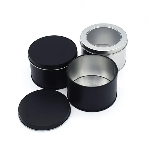 Récipient de Rangement en Métal Fer-blanc Rond Boîte de Conserve Vide Avec Couvercle Pour Emballage Alimentaire Thé Café Mousse Gâteau Organisateur