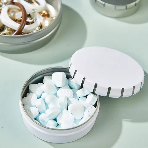 Round Metal Tin Box Portable Push Press Mint Tin Container Small Storage Box For Lip Balm Cosmetics Candy Pills Travel