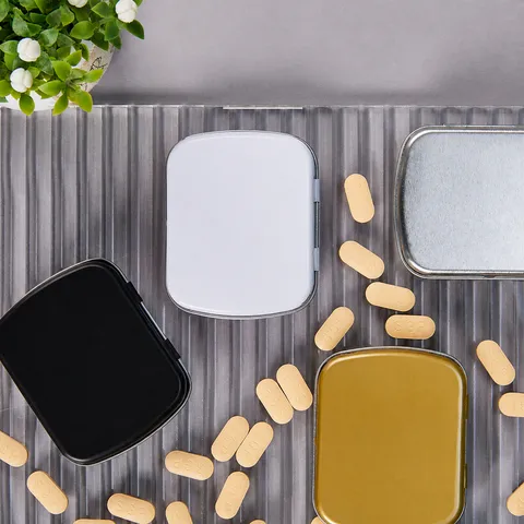 Portable Mini Metal Tin Box Rectangular Flip Cover Storage Container For Mint Candy Pill Jewelry Case