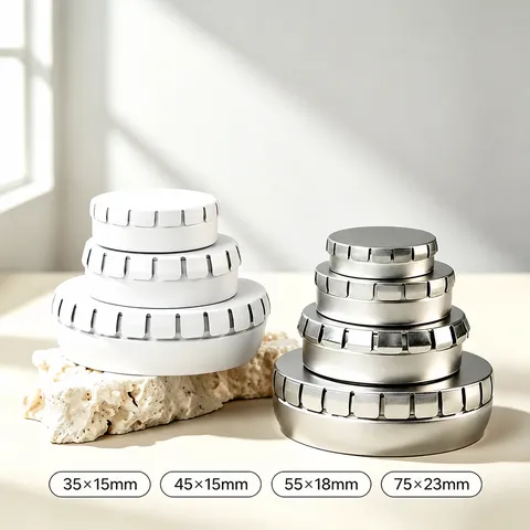 Round Metal Tin Box Portable Push Press Mint Tin Container Small Storage Box For Lip Balm Cosmetics Candy Pills Travel