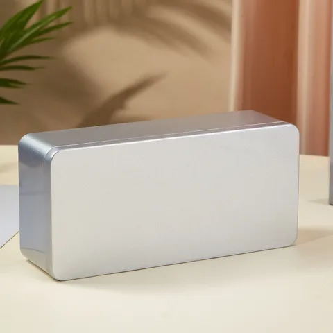 Grande Boîte De Rangement Rectangulaire En Fer-Blanc Argent Givré Métal Contenant Vide Pour Nourriture Bijoux Emballage Cadeau