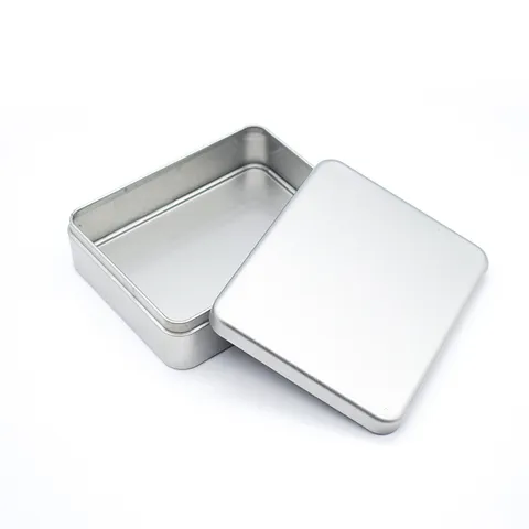 Minimalistisches Verzinktes Weißblech Aufbewahrungsbox Rechteckiges Metall Organizer Dosen