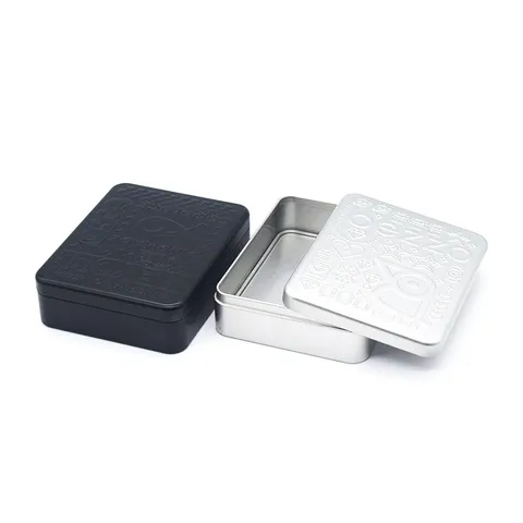 Minimalistisches Verzinktes Weißblech Aufbewahrungsbox Rechteckiges Metall Organizer Dosen