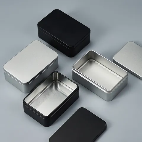 Tragbare Weißblech Aufbewahrungsbox Rechteckiger Metall Dosenbehälter Teeblatt Halter Kleine Geschenk Organizer Behälter