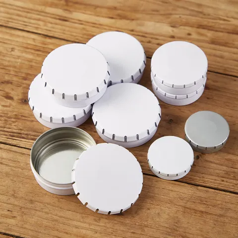 Round Metal Tin Box Mini Snap Storage Tin Empty Box Portable Mint Candy Lipstick Small Storage Container Tinplate Case