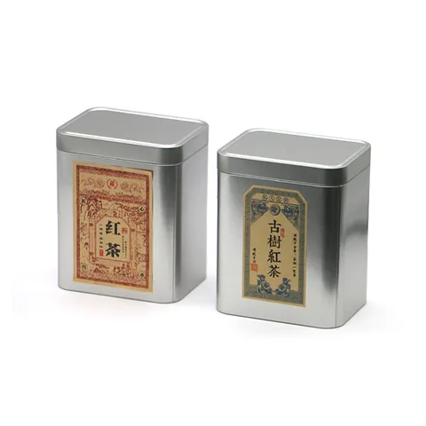 Vintage Square Tinplate Tea Canister Sealed Metal Storage Box Frosted Coffee Bean Storage Container Home Decor