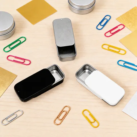 Mini Metal Tin Box Push-Pull Sliding Lid Small Storage Container For Solid Perfume Jewelry Paperclips Portable Tinplate Box