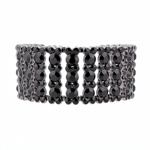 Luxus Legierung Strass Breites Quadratisches Manschettenarmband Glänzendes Kristall Statement Handschmuck Für Hochzeit Party Damen