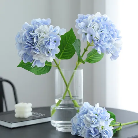 High End Artificial Hydrangea Silk Flower Fake Floral Branch For Home Wedding Hotel Party Decoration Photography Props