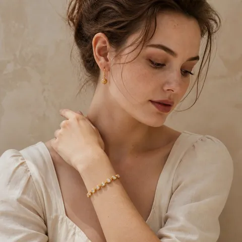 Light Luxury 304 Stainless Steel Heart Rhinestone Chain Bracelet 18k Gold Plated Women Fashion Jewelry Gift