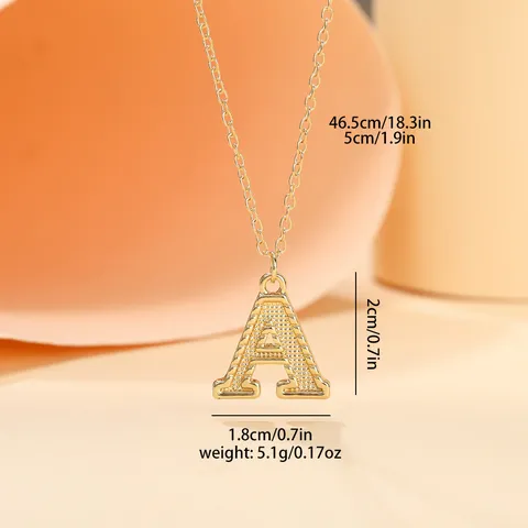 Fashion Alloy Gold Plated 26 English Letters Pendant Necklace Rhinestone Initials Choker Jewelry Gift For Women