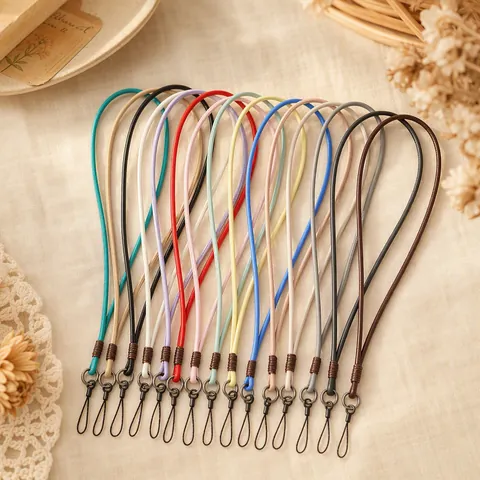 Cordón de Cuello de Cuero Artificial Trenzado para Teléfono Identificación Llaves Cámara Cadena de Teléfono de Cuero PU Hecho a Mano Cuerda Larga