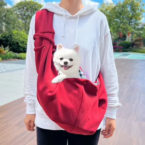 Atmungsaktive Haustier Tragetasche aus Polyester für Kleine Hunde und Katzen Outdoor Reise Umhängetasche Haustierbedarf
