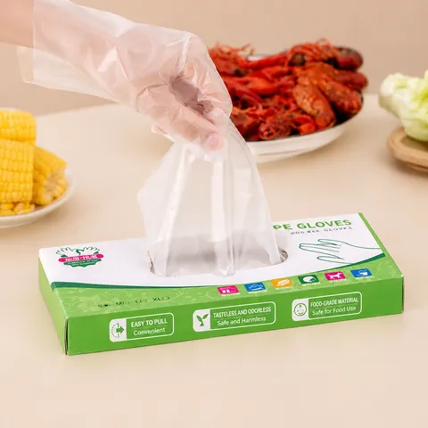 Disposable TPE Gloves Thickened Food Grade Clear Kitchen Cleaning Gloves Hand Protection Food Preparation Supplies