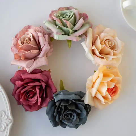 Kunstzijden Rozenbloemhoofdjes Gerold Rand Nep Bloemen DIY Slinger Bloemenmuur Huis Bruiloft Fotografie Decor