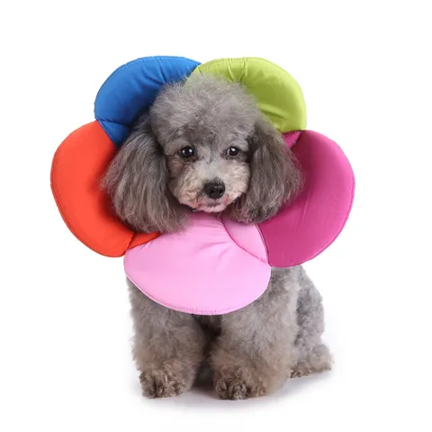 Pet Recovery Collar Soft Fabric Cute Cartoon Animal Floral Elizabethan Cone Anti-Bite Neck Cone For Cats Dogs Grooming