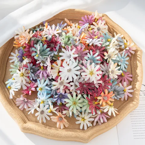 Kunstzijde Madeliefje Bloemhoofdjes Voor DIY Bloemdoos Ambacht Kleding Hoeden Tassen Accessoires Bruiloft Woondecoratie
