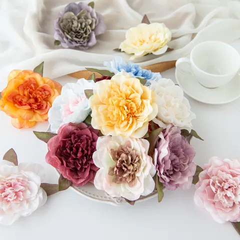 Kunstmatige Pioenroos Roos Bloemhoofdjes Zijdestof Nep Bloemen Voor Bruiloft Thuis Feest DIY Bloem Decoratie