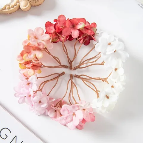 Artificial Silk Hydrangea Flower Heads DIY Craft Material For Wedding Home Decoration Photography Props Floral Accessories