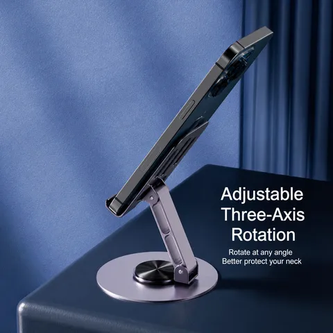 Metal Desktop Phone Stand Foldable Rotating Lazy Support Universal Tablet Mount Holder For Desk Live Streaming