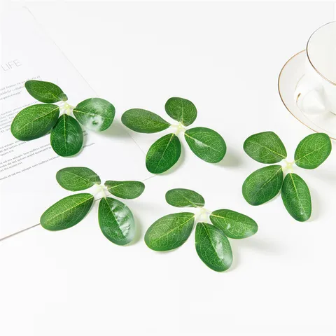 Feuilles Vertes Artificielles Fausse Feuille Feuilles De Plantes De Simulation Pour Bricolage Maison Mariage Décor Boîte Cadeau Matériaux