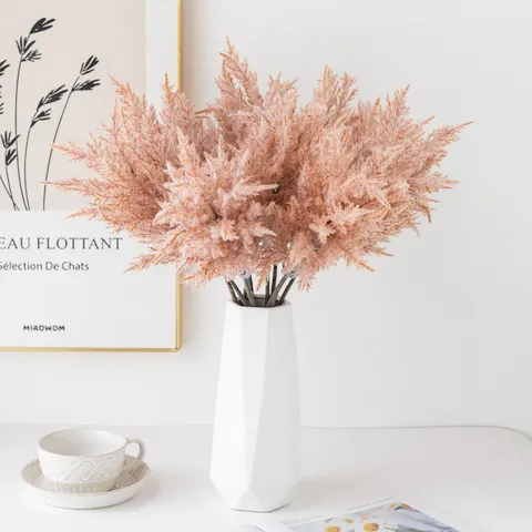 Artificial Pampas Grass Dried Flowers Bouquet Nordic Style Floral Arrangement For Home Wedding Party Decor