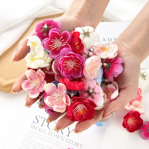 Mini Künstliche Seide Pflaumenblüten Stoff Blumen Für DIY Haarkranz Kopfbedeckung Basteln Heim Hochzeit Party Dekoration