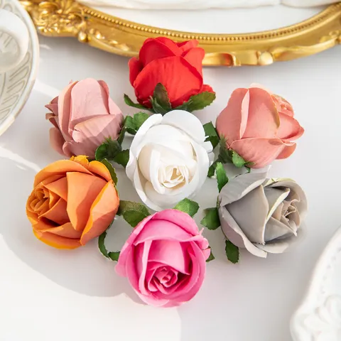 Kunstmatige Rozenbloem Hoofden Zijden Bloemen DIY Ambacht Slinger Bruiloft Huis Feest Decoratie Bloemen Wand Achtergrond Accessoires