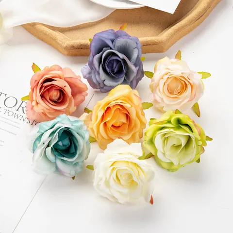 Kunstzijden Rozenbloemhoofdjes Kleine Neprozen Voor DIY Ambacht Guirlande Bruiloft Feest Doos Huisdecoratie Bloemenbenodigdheden