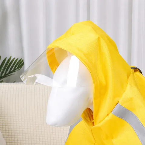 Wasserdichter Hunde Regenmantel Mit Reflektierenden Streifen Transparenter Krempe Kapuze Poncho Regenjacke Für Kleine Mittlere Grosse Hunde