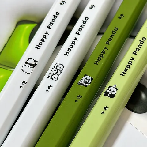 Leuke Panda Gelpen Student Sneltrogende Schrijfpen Kunststof Rollerball Pen Groen Wit School Kantoor Kantoorartikelen