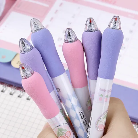 Florale Tulp Intrekbare Gelpen 0.5mm ST Punt Zwarte Inkt Sneldrogend Kantoorbenodigdheden Voor Studenten Meisjes School