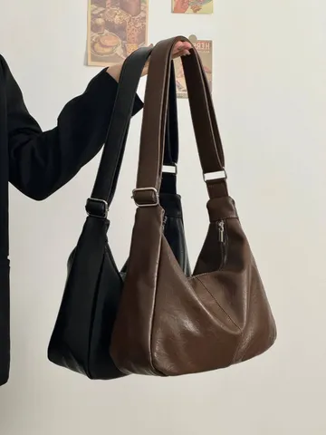 Women's PU Leather Tote Bag Large Capacity Casual Soft Leather Shoulder Bag Vintage Retro Hobo Bag Daily Commuting Handbag