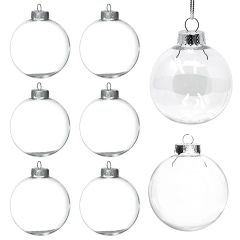 Klare Weihnachtskugeln Kunststoff Bruchsicher Befüllbare Kugeln Hängende Ornamente Für Weihnachtsbaum Deko Feiertags Handwerk DIY Kugeln
