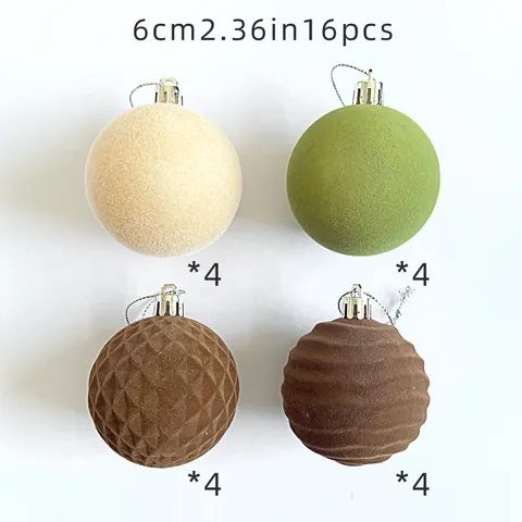 Beflockte Weihnachtskugel Ornamente Bruchsicherer Kunststoff Weihnachtsbaum Hängende Dekor Für Feiertagsparty Home Dekoration Verschiedene Stile
