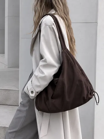 Gran Capacidad Nylon Hobo Bolso de Hombro Mujer Minimalista Diario Bolso Tote Axilar Elegante Casual Diario Bolso de Mano