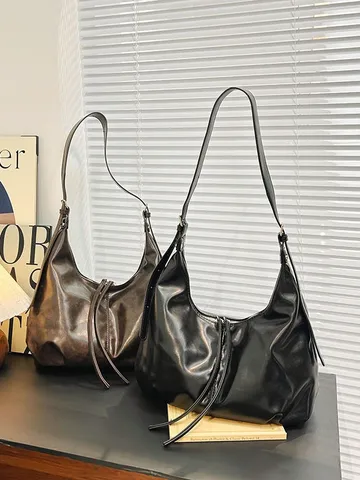 Bolso Tote Gran Capacidad Mujer Retro Bajo el Brazo Bolso de Hombro Cuero PU Estilo Wasteland Bolso Bandolera Diario