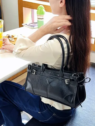 Mujer Gran Capacidad Bolso Tote Cuero PU Casual Hombro Bandolera Bolso Urbano Minimalista para Commuter