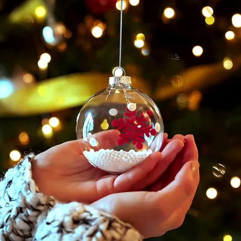 Klare Weihnachtskugeln Kunststoff Bruchsicher Befüllbare Kugeln Hängende Ornamente Für Weihnachtsbaum Deko Feiertags Handwerk DIY Kugeln