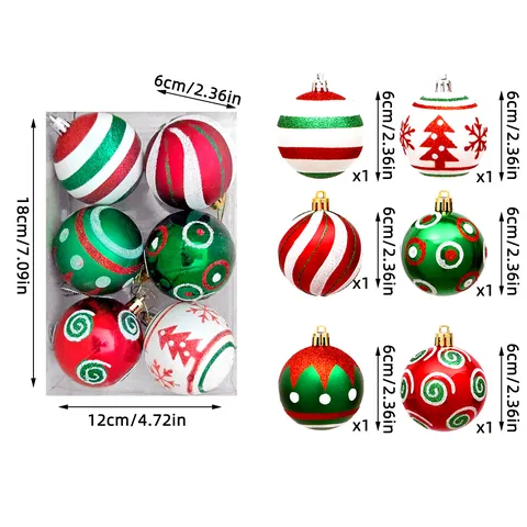 Kit de Boules de Noël Peintes à la Main Avec Paillettes pour Décorations Suspendues Sapin de Noël Maison Fête Suspensions
