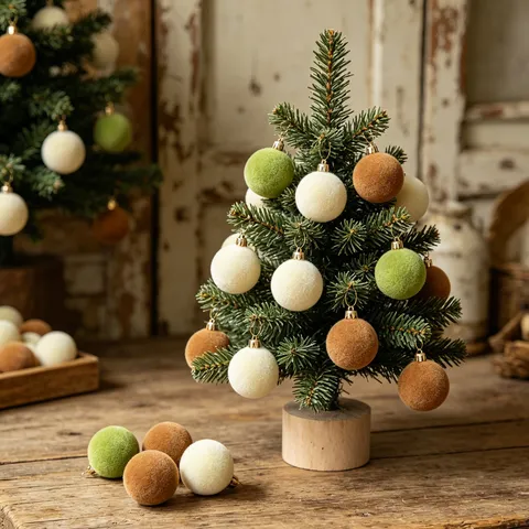 Beflockte Samt Weihnachtskugeln Dekoration Baumschmuck Set Feiertag Heimdeko Aufhängbare Ornamente Festival Deko